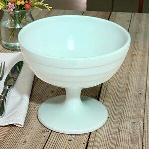 Vtg Hazel Atlas Moderntone Platonite Jadite Pastel Footed Dessert Sherbet